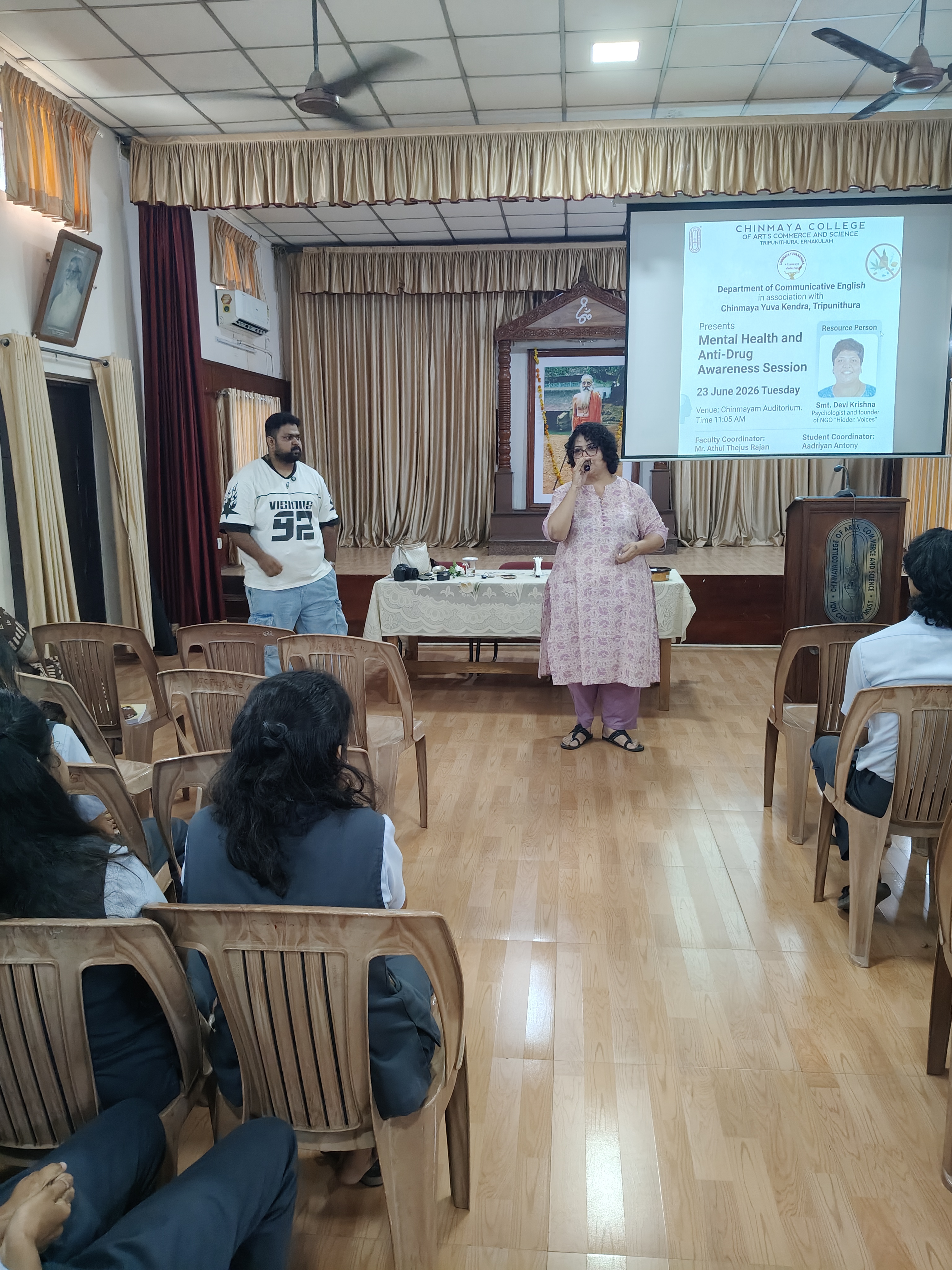 Awareness programme at Chinmaya College