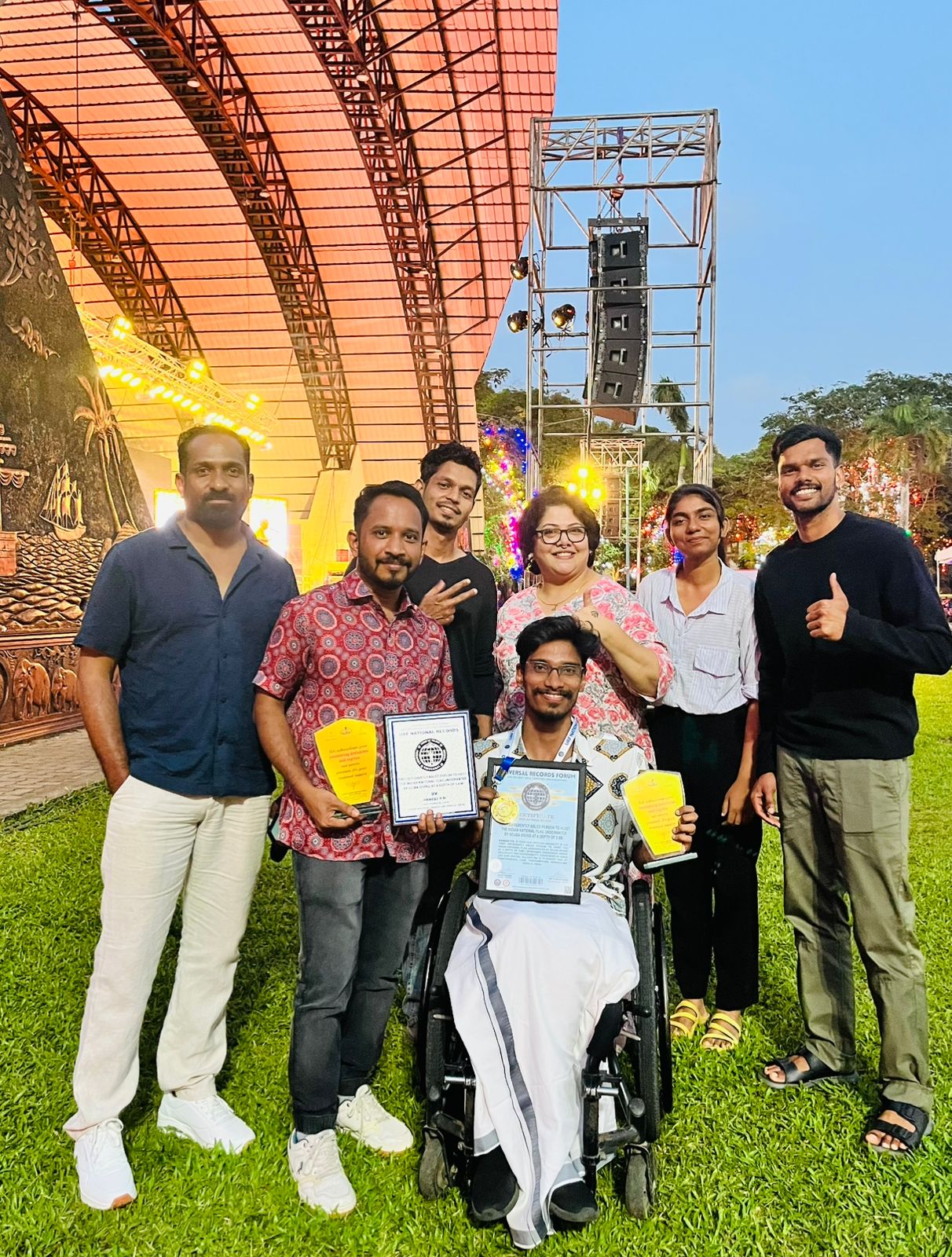 Mr. Rameez, first wheelchair-bound person to hoist a flag underwater